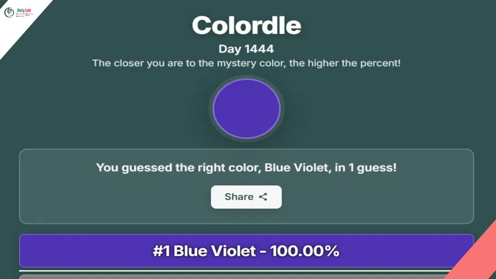 Colordle Hints and Answer
